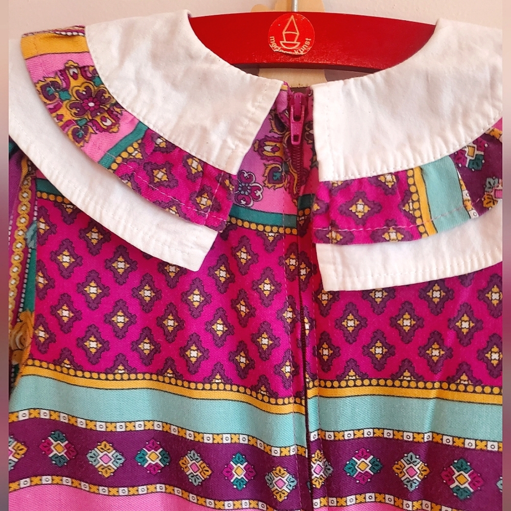 Vintage Long Sleeve Colorful Design Dress size 6 - Picture 4 of 5